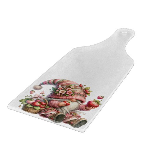 Strawberry Gnome Glass Cutting Board Schneidebrett (Ecke)
