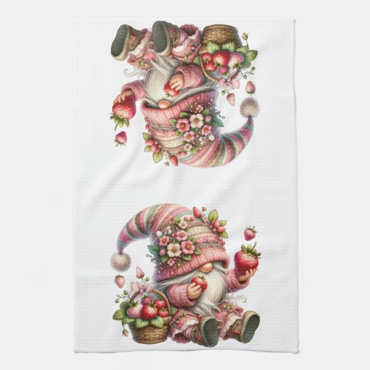 Strawberry Gnome Kitchen Handtücher (Vertikal)