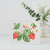 Strawberry Gnome Postcard Postkarte (Stehend Vorderseite)