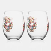 Strawberry Gnome Stemless Wineglass Set Weinglas Ohne Stiel (Vorderseite)