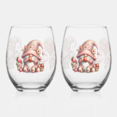 Strawberry Gnome Stemless Wineglass Set Weinglas Ohne Stiel (Links)