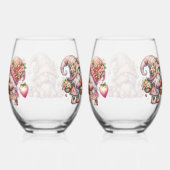 Strawberry Gnome Stemless Wineglass Set Weinglas Ohne Stiel (Rechts)