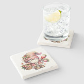 Strawberry Gnome Stone Untersetzer (Seitenansicht)