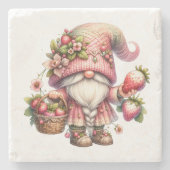 Strawberry Gnome Stone Untersetzer (Vorderseite)