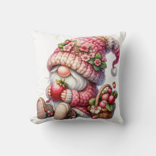 Strawberry Gnome Throw Kissen