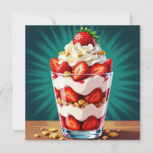 Strawberry, Granola and Whipped Cream Parfait Karte (Vorderseite)