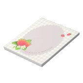 Strawberry Gray Kariert Notizblock (Rotiert)