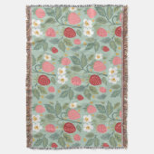 Strawberry Green Botanical Decke (Vorderseite Vertikal)