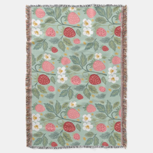 Strawberry Green Botanical Decke (Vorderseite Vertikal)