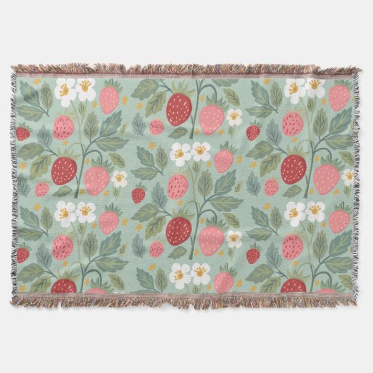 Strawberry Green Botanical Decke (Vorderseite)