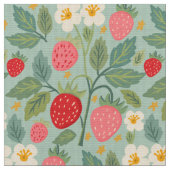 Strawberry Green Botanical Stoff (Nahaufnahme)