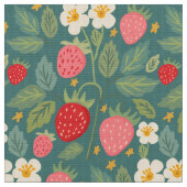 Strawberry Green Botanical Stoff (Nahaufnahme)