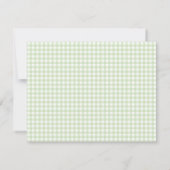 Strawberry Green Gingham Border Personalized Mitteilungskarte (Rückseite)