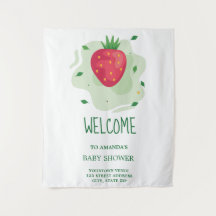 Strawberry Green Red Fruit Baby Dusche