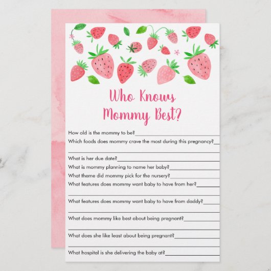 Strawberry Greenery, die Mommy Best Game kennen (Vorne/Hinten)