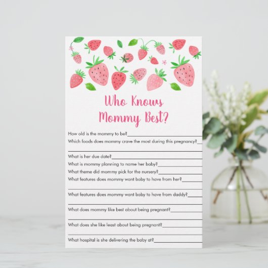 Strawberry Greenery, die Mommy Best Game kennen (Stehend Vorderseite)