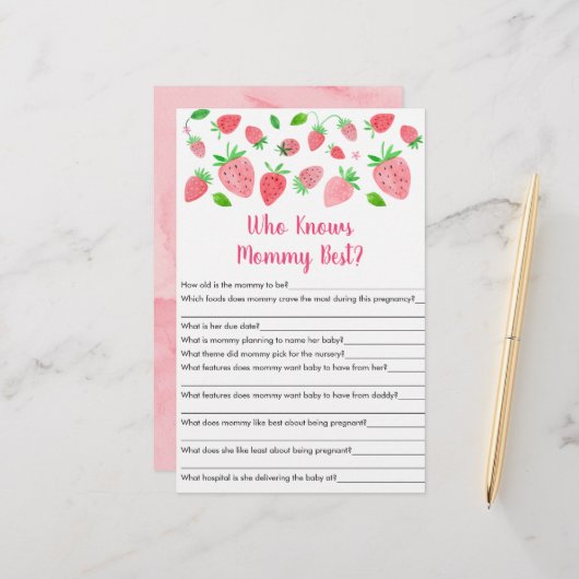 Strawberry Greenery, die Mommy Best Game kennen (Vorderseite/Rückseite Beispiel)