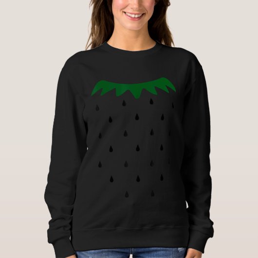 Strawberry Halloween Kostüm Einfache schwarze Same Sweatshirt (Vorderseite)