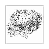 Strawberry Hand Lettering Typografie Gummistempel (Prägung)