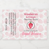 Strawberry Handmade Homemade Soap | Kontrollsiegel Lebensmitteletikett (Einzelnes Label)