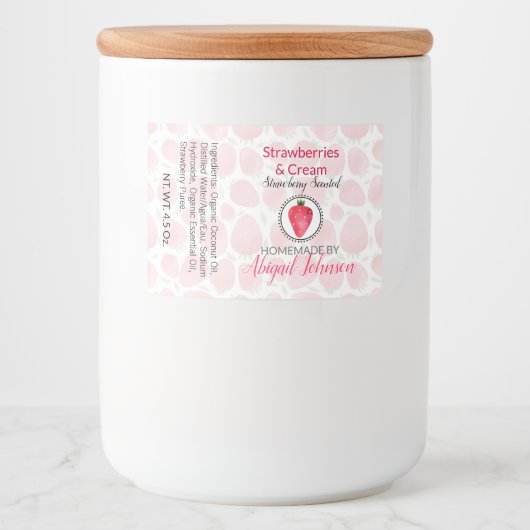 Strawberry Handmade Homemade Soap | Kontrollsiegel Lebensmitteletikett (Vorderseite)
