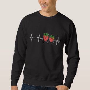 Strawberry Hearbeat Frucht Lover Fruitarian Strawb Sweatshirt
