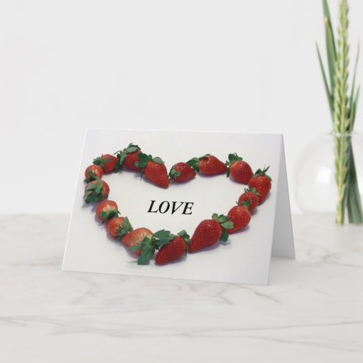 Strawberry Heart Feiertagskarte (Vorderseite)