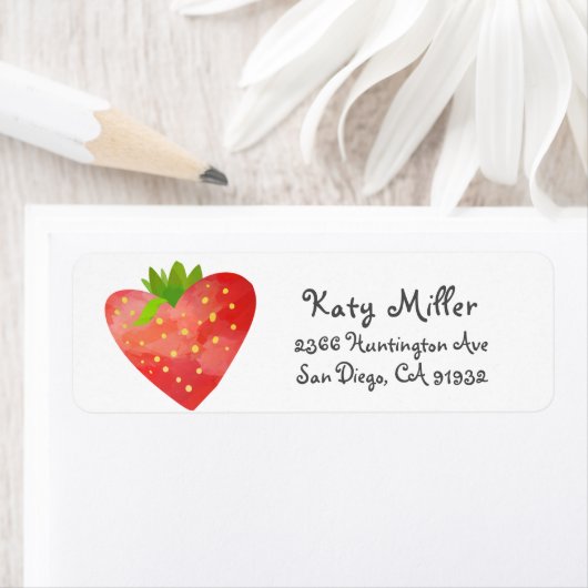 Strawberry Heart Girls Adressenaufschrift (Insitu)
