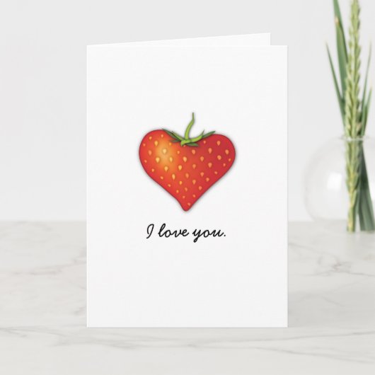 Strawberry Heart Karte (Vorderseite)