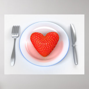 Strawberry - Heart Poster