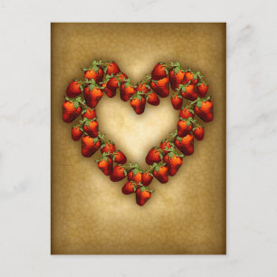 Strawberry Heart Postkarte