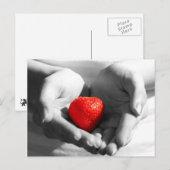 Strawberry Heart Postkarte (Vorne/Hinten)