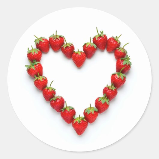 Strawberry Heart Runder Aufkleber (Vorderseite)
