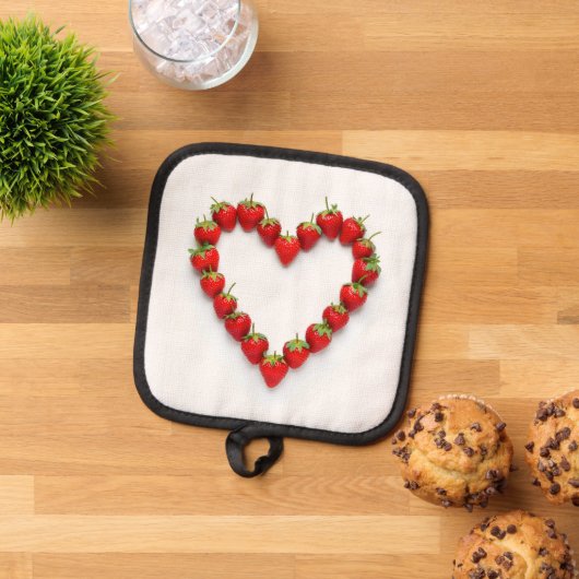 Strawberry Heart Topflappen (Oben Unten)
