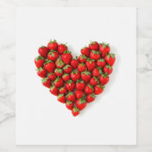 Strawberry Heart Weinetikett (Einzelnes Label)