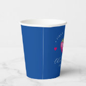Strawberry Hearts Birthday Girl Dark Blue Pappbecher (Rechts)