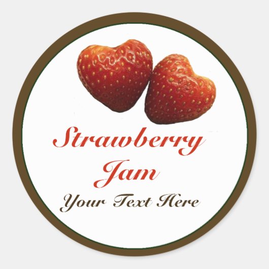Strawberry Hearts Jam Sticker (Vorderseite)