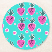 Strawberry Hearts Paper Untersetzer (Vorderseite)