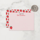 Strawberry Hearts Pink Coquette Personalisiert Mitteilungskarte (Vorderseite/Rückseite Beispiel)