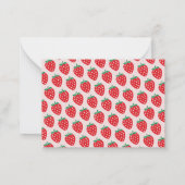 Strawberry Hearts Pink Coquette Personalisiert Mitteilungskarte (Rückseite)