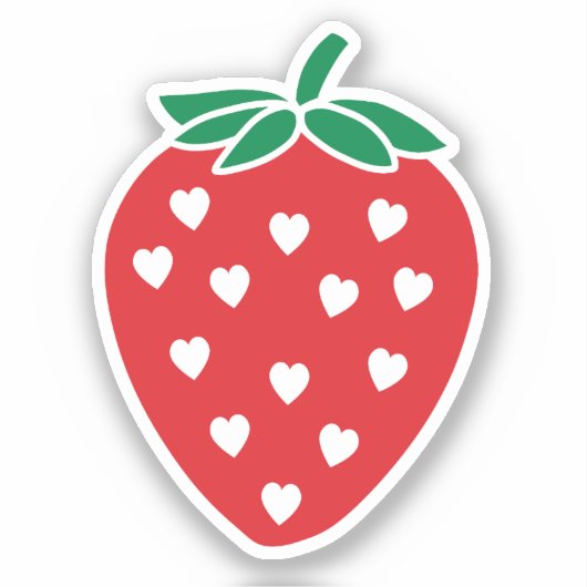 Strawberry Hearts Vinyl Cut Sticker (Vorderseite)