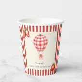 Strawberry Hot Air Balloon Baby Shower Paper Pappbecher (Vorderseite)