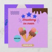 Strawberry ice cream 🍓 einladung (Vorne/Hinten)