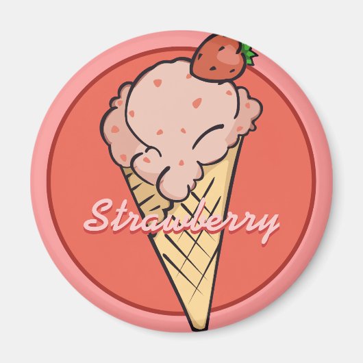 Strawberry Ice Cream Magnet (Vorne)