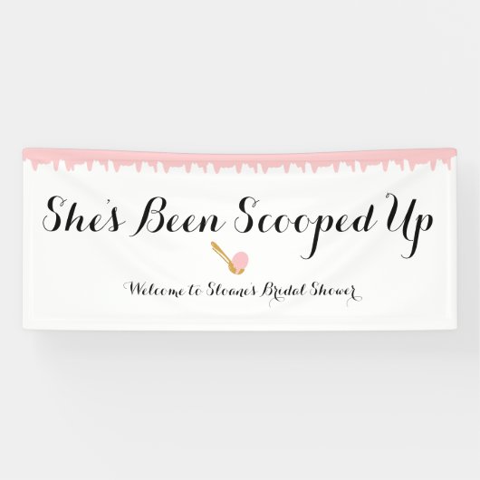 Strawberry Ice Cream Social Welcome Vinyl Banner (Horizontal)