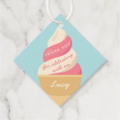 Strawberry Ice Cream Swirl Kindergeburtstag Vielen Geschenkanhänger (Vorderseite)