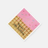 Strawberry Ice Cream Waffle Cone Geburtstag Serviette (Ecke)