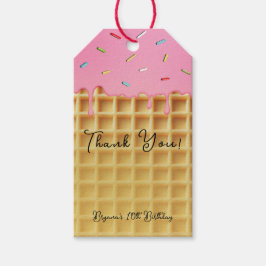 Strawberry Ice Cream Waffle Cone Geburtstagsparty Geschenkanhänger