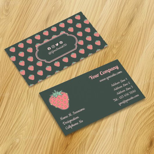 Strawberry Icon Business Card Visitenkarte