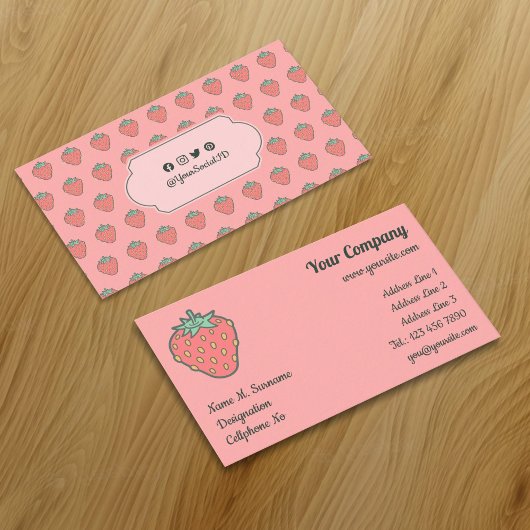 Strawberry Icon Business Card Visitenkarte